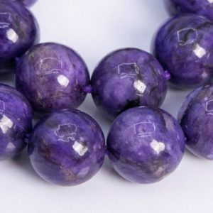49 / 24 Pcs – 7-8MM Deep Purple Charoite Beads Grade A Natural Round Gemstone Loose Beads (106268) | Natural genuine beads Gemstone beads for beading and jewelry making.  #jewelry #beads #beadedjewelry #diyjewelry #jewelrymaking #beadstore #beading #affiliate #ad