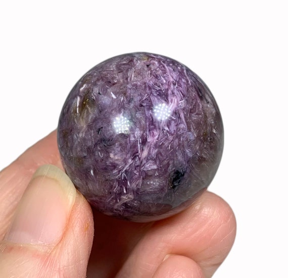 31mm Charoite Sphere - Natural Crystal Ball - Genuine Polished Stone - Healing Crystal - Meditation Stone - Display - Gift- From Russia- 38g