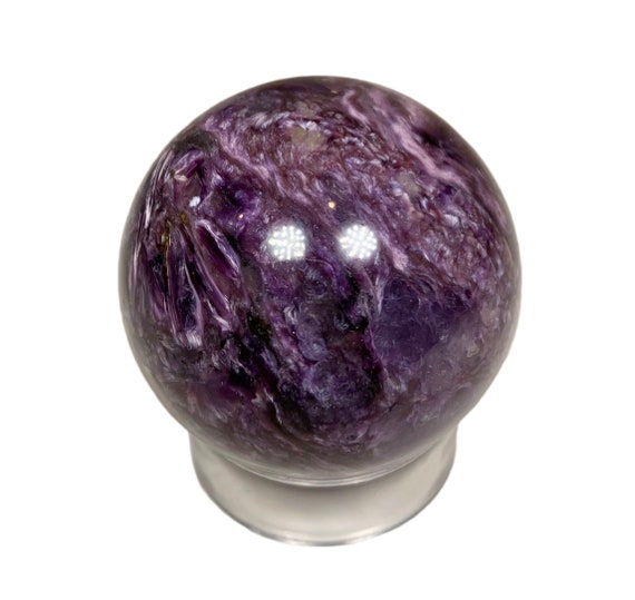 41mm Charoite Sphere - Natural Crystal Ball - Genuine Polished Stone - Healing Crystal - Meditation Stone - Display - Gift- From Russia- 93g
