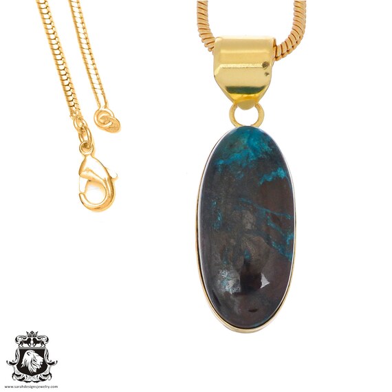 Chrysocolla Pendant Necklaces & Free 3mm Italian 925 Sterling Silver Chain Gph1240