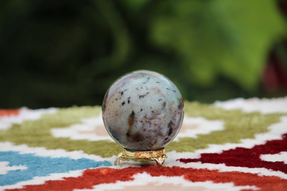 Beautiful Natural 50mm Blue Chrysocolla Stone Metaphysical Aura Reiki Spiritual Power Sphere Ball