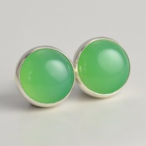 Shop Chrysoprase Earrings! chrysoprase chalcedony 8mm sterling silver stud earrings pair | Natural genuine Chrysoprase earrings. Buy crystal jewelry, handmade handcrafted artisan jewelry for women.  Unique handmade gift ideas. #jewelry #beadedearrings #beadedjewelry #gift #shopping #handmadejewelry #fashion #style #product #earrings #affiliate #ad