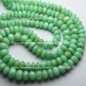Shop Chrysoprase Faceted Beads! 7 Inches Strand,Natural Chrysoprase Faceted Rondelles, Size 6-9mm | Natural genuine faceted Chrysoprase beads for beading and jewelry making.  #jewelry #beads #beadedjewelry #diyjewelry #jewelrymaking #beadstore #beading #affiliate #ad