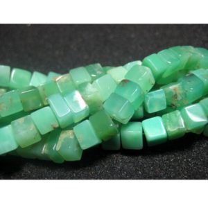 Shop Chrysoprase Bead Shapes! 35 Pieces 7mm To 8mm Chrysoprase Box Shaped Gemstone Beads, Sold As 8 Inches Half Strand | Natural genuine other-shape Chrysoprase beads for beading and jewelry making.  #jewelry #beads #beadedjewelry #diyjewelry #jewelrymaking #beadstore #beading #affiliate #ad