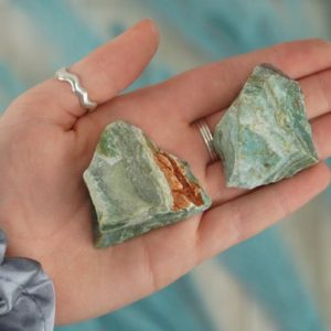 Shop Raw & Rough Chrysoprase Stones! Large Raw Green Chrysoprase Rough Crystal | Natural genuine stones & crystals in various shapes & sizes. Buy raw cut, tumbled, or polished gemstones for making jewelry or crystal healing energy vibration raising reiki stones. #crystals #gemstones #crystalhealing #crystalsandgemstones #energyhealing #affiliate #ad