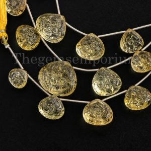 5 Beads Extremely Rare Flower Carving Citrine Heart Shape Beads, Citrine Carving Heart  Beads, Citrine Carving Beads, Citrine Beads | Natural genuine other-shape Gemstone beads for beading and jewelry making.  #jewelry #beads #beadedjewelry #diyjewelry #jewelrymaking #beadstore #beading #affiliate #ad
