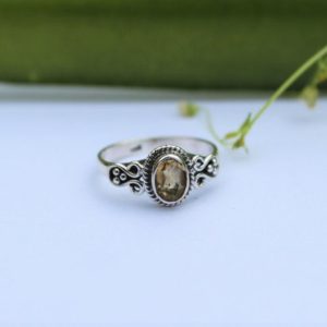 Citrine Ring, Citrine Gemstone Sterling Silver Ring, Engagement Ring, Dainty Rings, Promise Ring, November Birthstone Yellow stone Ring | Natural genuine Citrine rings, simple unique alternative gemstone engagement rings. #rings #jewelry #bridal #wedding #jewelryaccessories #engagementrings #weddingideas #affiliate #ad