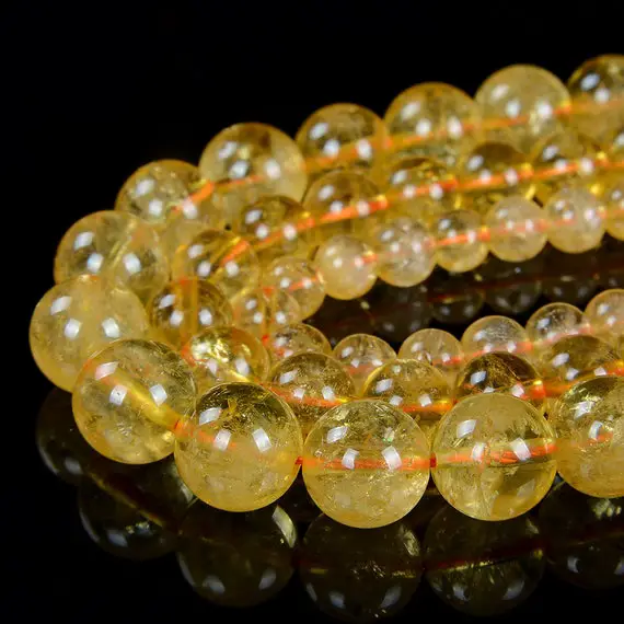 Citrine Gemstone Grade Aaa Round 5mm 6mm Loose Beads (d12a)