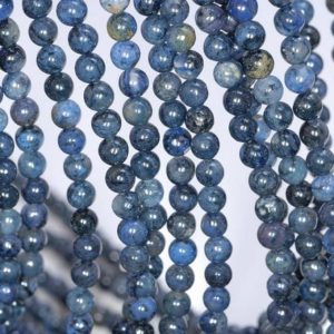 Shop Dumortierite Round Beads! 4mm Rare Dark Blue Dumortierite Gemstone Grade AAA Dark Blue Round 4mm Loose Beads 15.5 inch Full Strand (80004204-115) | Natural genuine round Dumortierite beads for beading and jewelry making.  #jewelry #beads #beadedjewelry #diyjewelry #jewelrymaking #beadstore #beading #affiliate #ad