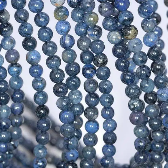 4mm Rare Dark Blue Dumortierite Gemstone Grade Aaa Dark Blue Round 4mm Loose Beads 15.5 Inch Full Strand (80004204-115)