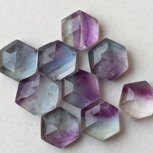 6-7mm Fluorite Faceted Hexagon Flat Back Cabochons, Fluorite Rose Cut Hexagon, Loose Fluorite For Jewelry (5pcs To 10Pcs Options) – ADG365 | Natural genuine stones & crystals in various shapes & sizes. Buy raw cut, tumbled, or polished gemstones for making jewelry or crystal healing energy vibration raising reiki stones. #crystals #gemstones #crystalhealing #crystalsandgemstones #energyhealing #affiliate #ad
