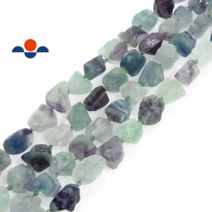 Shop Fluorite Beads! Fluorite Matte Rough Nugget Beads Approx 18x25mm 15.5" Strand | Natural genuine beads Fluorite beads for beading and jewelry making.  #jewelry #beads #beadedjewelry #diyjewelry #jewelrymaking #beadstore #beading #affiliate #ad
