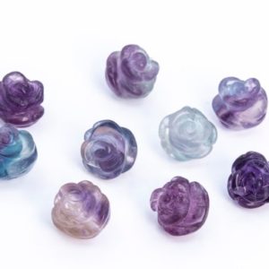 Shop Fluorite Bead Shapes! 5 Beads Purple Green Fluorite Handcrafted Beads Rose Carved Genuine Natural Flower Gemstone 8MM 10MM 12MM Bulk Lot Options | Natural genuine other-shape Fluorite beads for beading and jewelry making.  #jewelry #beads #beadedjewelry #diyjewelry #jewelrymaking #beadstore #beading #affiliate #ad