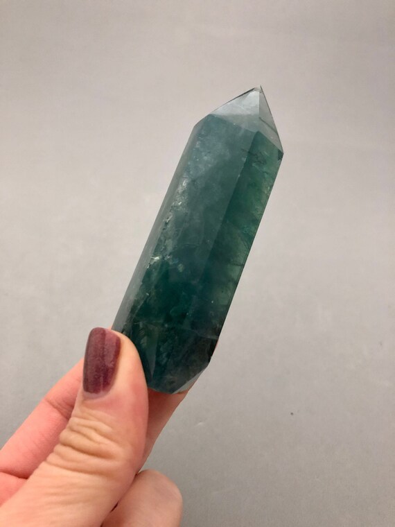Green Blue Fluorite Point (3 3/8+ Tall) For Studying, Concentration, Mental Clarity, Crystal Magic, Intention Crystal Grids, Mercury Retro