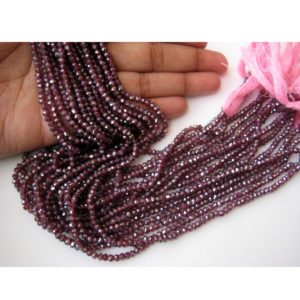 Shop Garnet Faceted Beads! 5 Strands, Wholesale Mystic Garnet, Original Gemstone, Micro Faceted Rondelle Beads, 3.5mm Beads, 13 Inches Each | Natural genuine faceted Garnet beads for beading and jewelry making.  #jewelry #beads #beadedjewelry #diyjewelry #jewelrymaking #beadstore #beading #affiliate #ad