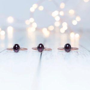 Shop Garnet Rings! Deep Red Garnet ring | Garnet Ring | Electroformed Garnet ring | Stone ring | Gemstone ring | Mineral ring | Natural genuine Garnet rings, simple unique handcrafted gemstone rings. #rings #jewelry #shopping #gift #handmade #fashion #style #affiliate #ad