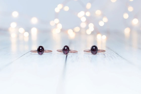 Sale Deep Red Garnet Ring | Garnet Ring | Electroformed Garnet Ring | Stone Ring | Gemstone Ring | Mineral Ring