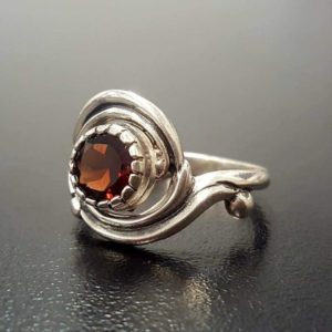 Shop Garnet Rings! Garnet Ring, Natural Garnet, January Birthstone, Red Vintage Ring, January Ring, Red Garnet Ring, Unique Rings, Solid Silver Ring, Garnet | Natural genuine Garnet rings, simple unique handcrafted gemstone rings. #rings #jewelry #shopping #gift #handmade #fashion #style #affiliate #ad