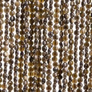 Shop Golden Obsidian Beads! 97 / 48 Pcs – 4x2MM Golden Obsidian Beads Grade AA Genuine Natural Faceted Flat Round Button Gemstone Loose Beads (117545) | Natural genuine faceted Golden Obsidian beads for beading and jewelry making.  #jewelry #beads #beadedjewelry #diyjewelry #jewelrymaking #beadstore #beading #affiliate #ad