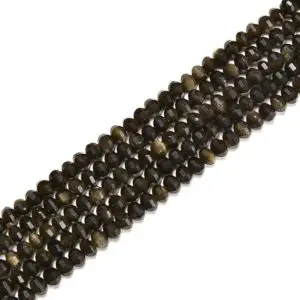 Shop Golden Obsidian Beads! Natural Gold Sheen Obsidian Faceted Pumpkin Shape Beads Size 3x4mm 15.5'' Strand | Natural genuine faceted Golden Obsidian beads for beading and jewelry making.  #jewelry #beads #beadedjewelry #diyjewelry #jewelrymaking #beadstore #beading #affiliate #ad