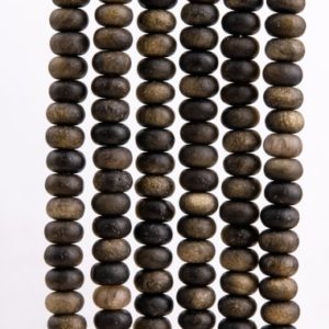 Shop Obsidian Rondelle Beads! Genuine Natural Golden Obsidian Gemstone Beads 6x4MM Matte Brown Rondelle A Loose Beads (117571) | Natural genuine rondelle Obsidian beads for beading and jewelry making.  #jewelry #beads #beadedjewelry #diyjewelry #jewelrymaking #beadstore #beading #affiliate #ad