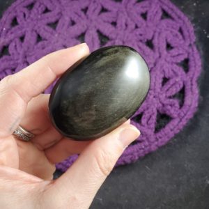 Shop Golden Obsidian Stones & Crystals! Gold Sheen Obsidian Palmstone Crystal Palm Stone Polished Unique Natural Black Shiny High Quality Mexico | Natural genuine stones & crystals in various shapes & sizes. Buy raw cut, tumbled, or polished gemstones for making jewelry or crystal healing energy vibration raising reiki stones. #crystals #gemstones #crystalhealing #crystalsandgemstones #energyhealing #affiliate #ad