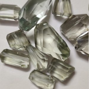 Shop Green Amethyst Beads! Natural Green Amethyst Faceted Step Cut Nugget Tumble Loose Beads,AAA Gems, Green Amethyst Gemstones,11 Pieces,152 carat | Natural genuine chip Green Amethyst beads for beading and jewelry making.  #jewelry #beads #beadedjewelry #diyjewelry #jewelrymaking #beadstore #beading #affiliate #ad