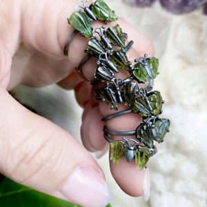 Shop Green Tourmaline Rings! Green tourmaline butterfly ring | Natural genuine Green Tourmaline rings, simple unique handcrafted gemstone rings. #rings #jewelry #shopping #gift #handmade #fashion #style #affiliate #ad