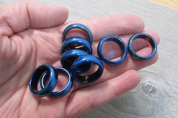 Blue Hematite Ring Approx. Size 6-7 Approx M103