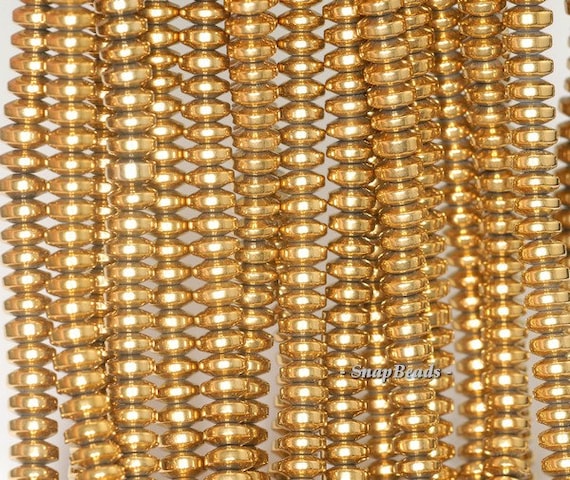 6x3mm Gold Hematite Gemstone Gold Rondelle Heishi 6x3mm Loose Beads 16 Inch Full Strand (90189045-149a)
