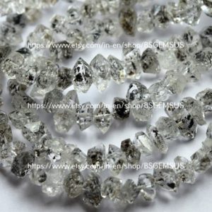 Shop Herkimer Diamond Beads! 8 Inches Strand,Natural Herkimer Diamond Quartz Faceted Nuggets,Size 5×8, 6X10mm, | Natural genuine chip Herkimer Diamond beads for beading and jewelry making.  #jewelry #beads #beadedjewelry #diyjewelry #jewelrymaking #beadstore #beading #affiliate #ad
