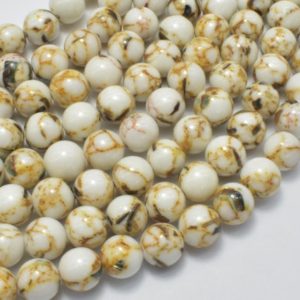 Shop Howlite Round Beads! Shell Howlite-White, 8mm (8.5mm) Round Beads, 15.5 Inch, Full strand, Approx. 49 beads, Hole 1mm (275054026) | Natural genuine round Howlite beads for beading and jewelry making.  #jewelry #beads #beadedjewelry #diyjewelry #jewelrymaking #beadstore #beading #affiliate #ad