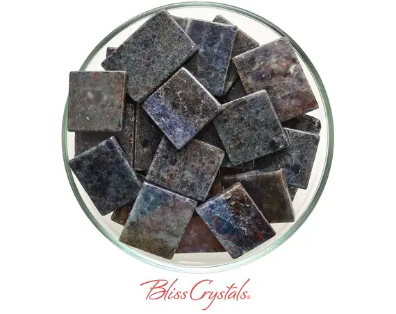 1  Iolite Flat Slice Tumbled Stone Mineral Crystal Healing Relationships, Self Confidence Addiction #lt02