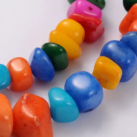 Jade Beads Gemstone Mixed Colors Nuggets 8-15mm