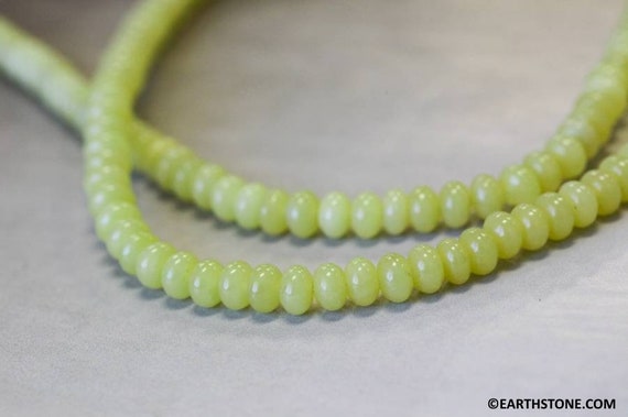 S/ Olive Jade 6mm Rondelle Beads 16" Strand Natural Nephrite Jade Gemstone Beads For Jewelry Making