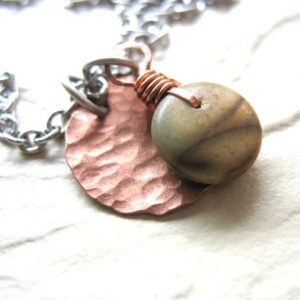Shop Jasper Necklaces! Jasper, Jasper Necklace, Jasper Copper Necklace, Jasper Stone  Hammered Copper Necklace, Jasper Jewelry, Copper Necklace, Charm Necklace | Natural genuine Jasper necklaces. Buy crystal jewelry, handmade handcrafted artisan jewelry for women.  Unique handmade gift ideas. #jewelry #beadednecklaces #beadedjewelry #gift #shopping #handmadejewelry #fashion #style #product #necklaces #affiliate #ad