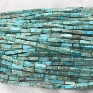 Shop Jasper Bead Shapes! Imperial Jasper 4x13mm Cuboid Sea Sediment Jasper Turquoise Blue Dyed Loose Tube Beads 15 inch Jewelry Bracelet Necklace Material  Supply | Natural genuine other-shape Jasper beads for beading and jewelry making.  #jewelry #beads #beadedjewelry #diyjewelry #jewelrymaking #beadstore #beading #affiliate #ad