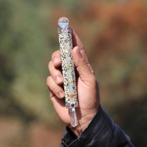Shop Jasper Points & Wands! Dalmation Jasper 7 Chakra Stone Crystal 8 Faceted Power Point Energy Gemstone Wand Stick | Natural genuine stones & crystals in various shapes & sizes. Buy raw cut, tumbled, or polished gemstones for making jewelry or crystal healing energy vibration raising reiki stones. #crystals #gemstones #crystalhealing #crystalsandgemstones #energyhealing #affiliate #ad