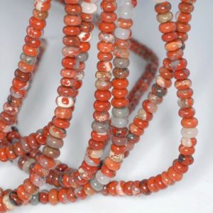Shop Jasper Rondelle Beads! 6x4mm Special Breccia Jasper Gemstone Grade A Rondelle Loose Beads 15.5 inch Full Strand (90184582-844) | Natural genuine rondelle Jasper beads for beading and jewelry making.  #jewelry #beads #beadedjewelry #diyjewelry #jewelrymaking #beadstore #beading #affiliate #ad