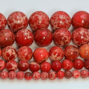 Shop Jasper Beads! Red Sea Sediment Imperial Jasper Gemstone 4mm 6mm 8mm 10mm Round Loose Beads Full Strand LOT 1,2,6,12 and 50 | Natural genuine beads Jasper beads for beading and jewelry making.  #jewelry #beads #beadedjewelry #diyjewelry #jewelrymaking #beadstore #beading #affiliate #ad
