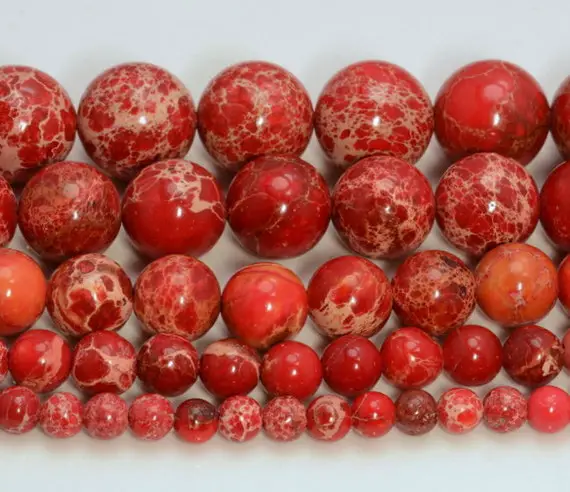 Red Sea Sediment Imperial Jasper Gemstone 4mm 6mm 8mm 10mm Round Loose Beads Full Strand Lot 1,2,6,12 And 50