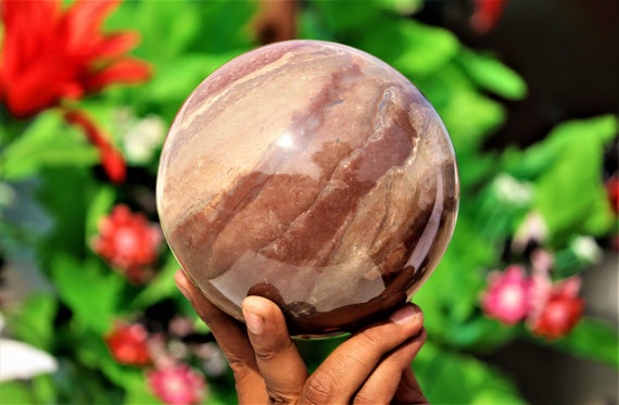 Brown Fancy Jasper Crystal Spiritual Gemstone Sphere 130mm Large Healing Chakra Ball Metaphysical Reiki Energy Gift