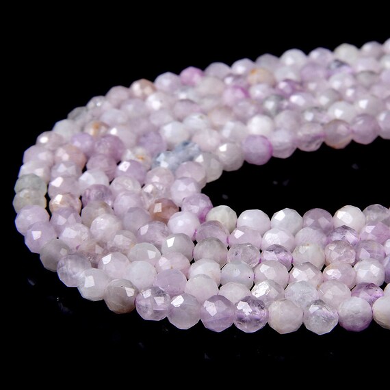 3mm Kunzite Gemstone Natural Grade Aaa Micro Faceted Round Beads 15 Inch Full Strand (80009195-p25)