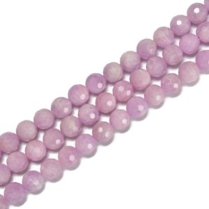 Shop Kunzite Faceted Beads! High Quality Natural Kunzite Faceted Round Beads Size 8mm 10mm 15.5'' Strand | Natural genuine faceted Kunzite beads for beading and jewelry making.  #jewelry #beads #beadedjewelry #diyjewelry #jewelrymaking #beadstore #beading #affiliate #ad