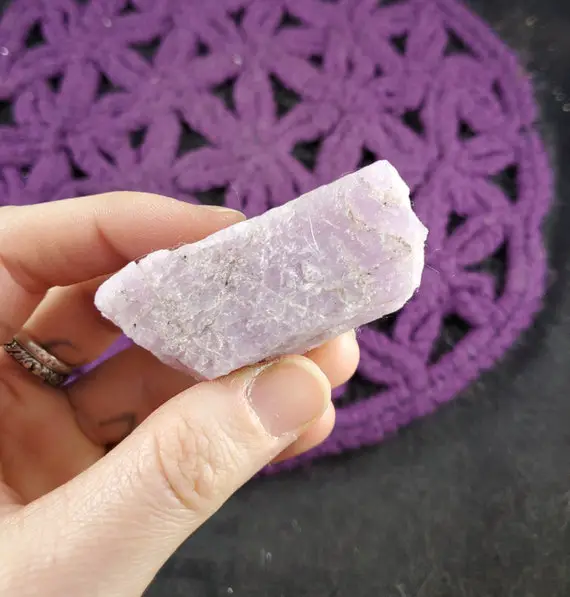 Raw Kunzite Crystal Rare Stones Light Purple Crystals Love Heart Crown Chakra
