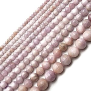 Shop Kunzite Round Beads! Light Purple Kunzite Smooth Round Beads 5mm 6mm 8mm 9mm 10mm 12mm 18mm 15.5"Strd | Natural genuine round Kunzite beads for beading and jewelry making.  #jewelry #beads #beadedjewelry #diyjewelry #jewelrymaking #beadstore #beading #affiliate #ad