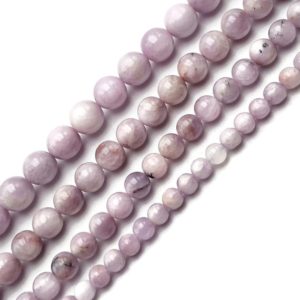 Shop Kunzite Round Beads! Natural Purple Kunzite Smooth Round Beads 6mm 7mm 8mm 10mm 12mm 15.5'' Strand | Natural genuine round Kunzite beads for beading and jewelry making.  #jewelry #beads #beadedjewelry #diyjewelry #jewelrymaking #beadstore #beading #affiliate #ad