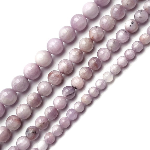 Natural Purple Kunzite Smooth Round Beads 6mm 7mm 8mm 10mm 12mm 15.5'' Strand