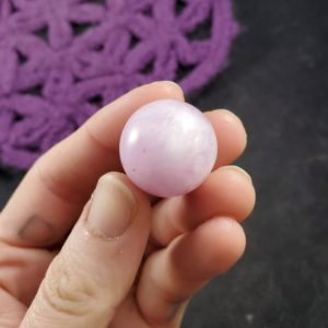Shop Kunzite Stones & Crystals! Kunzite Sphere 20mm Mini Crystal Ball Stone Polished Marble Purple Lavender Shimmer Natural High Quality | Natural genuine stones & crystals in various shapes & sizes. Buy raw cut, tumbled, or polished gemstones for making jewelry or crystal healing energy vibration raising reiki stones. #crystals #gemstones #crystalhealing #crystalsandgemstones #energyhealing #affiliate #ad