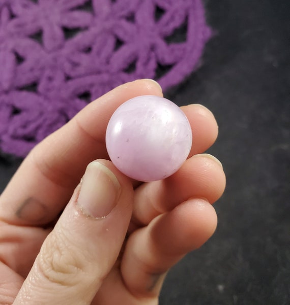 Kunzite Sphere 20mm Mini Crystal Ball Stone Polished Marble Purple Lavender Shimmer Natural High Quality